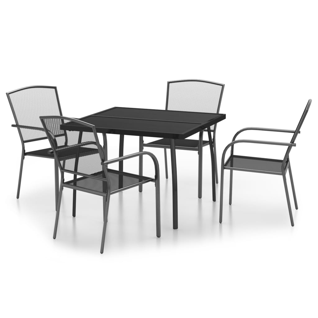 5-delige Tuinset staal antracietkleurig is nu te koop bij PeponiXL, paradijselijk wonen!