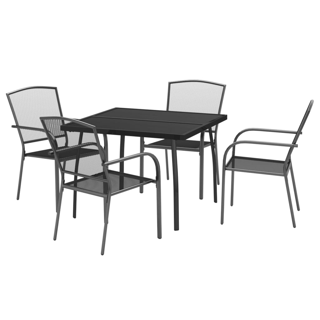 5-delige Tuinset staal antracietkleurig is nu te koop bij PeponiXL, paradijselijk wonen!