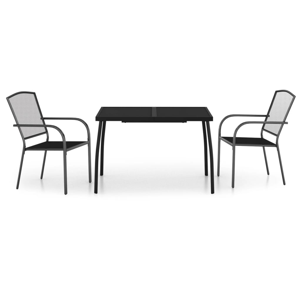 3-delige Tuinset staal antracietkleurig is nu te koop bij PeponiXL, paradijselijk wonen!
