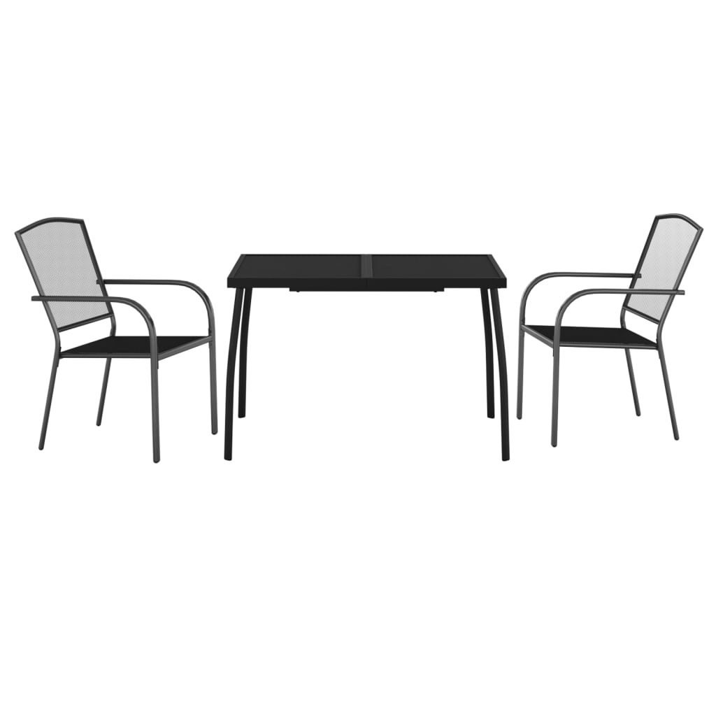 3-delige Tuinset staal antracietkleurig is nu te koop bij PeponiXL, paradijselijk wonen!