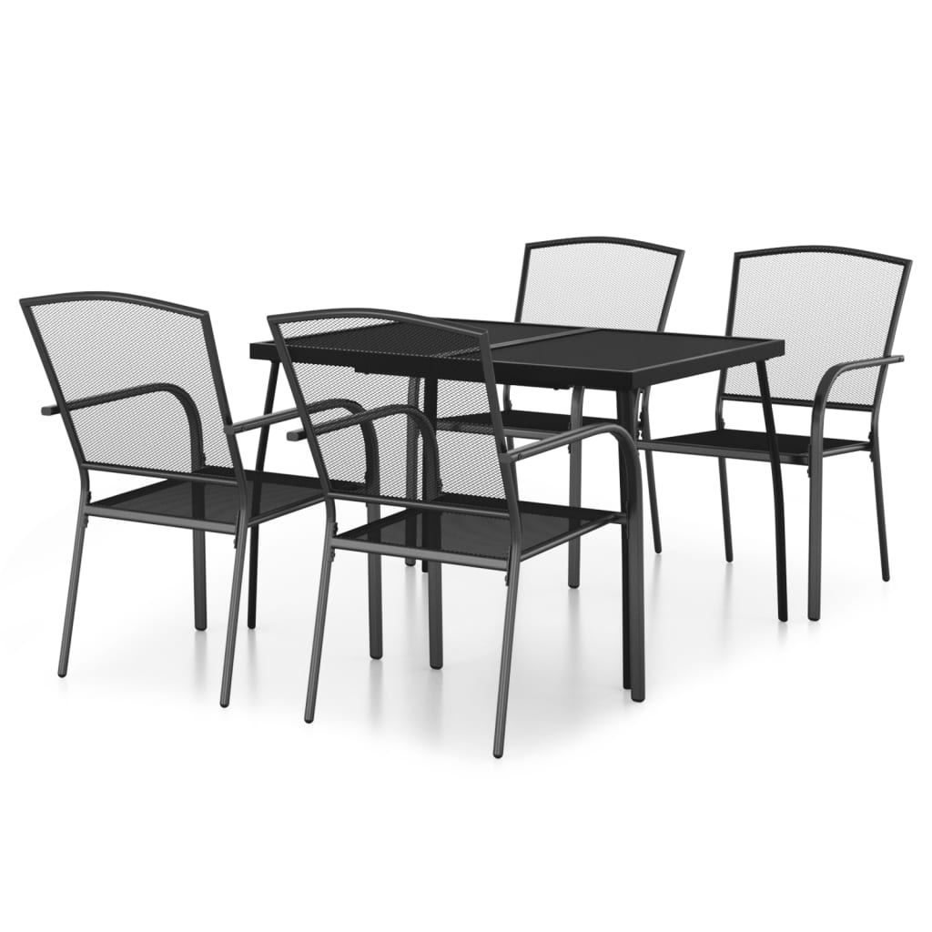 5-delige Tuinset staal antracietkleurig is nu te koop bij PeponiXL, paradijselijk wonen!