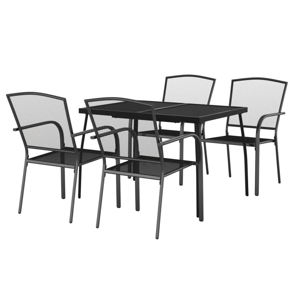 5-delige Tuinset staal antracietkleurig is nu te koop bij PeponiXL, paradijselijk wonen!