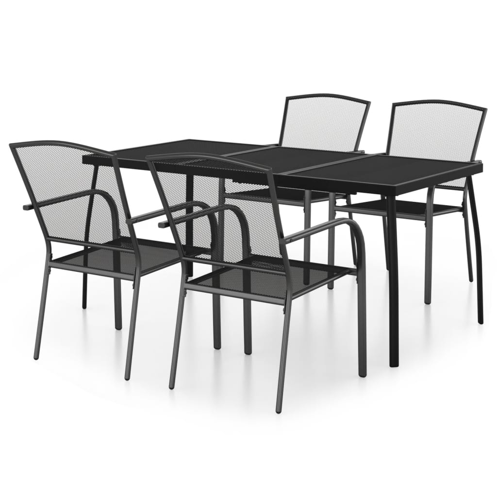 5-delige Tuinset staal antracietkleurig is nu te koop bij PeponiXL, paradijselijk wonen!