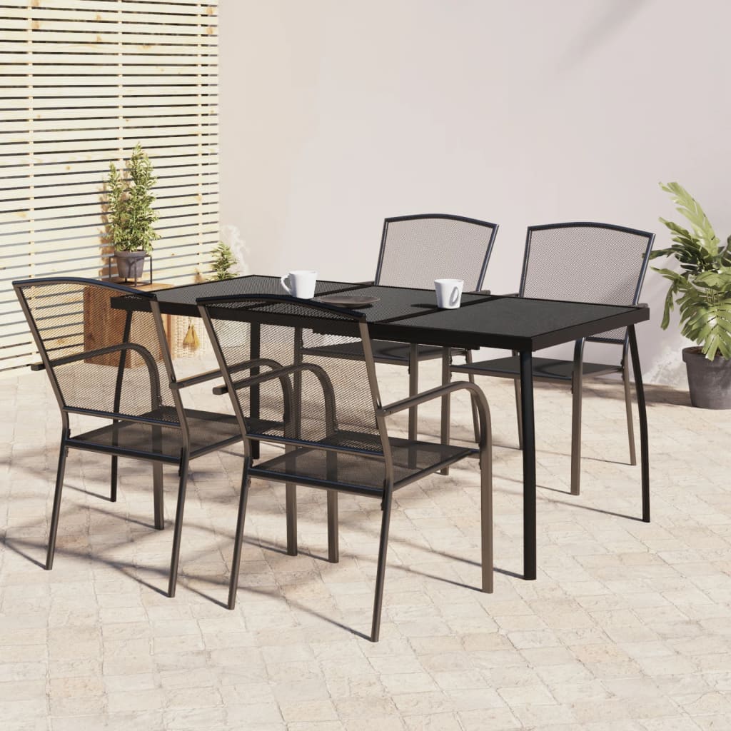 5-delige Tuinset staal antracietkleurig is nu te koop bij PeponiXL, paradijselijk wonen!