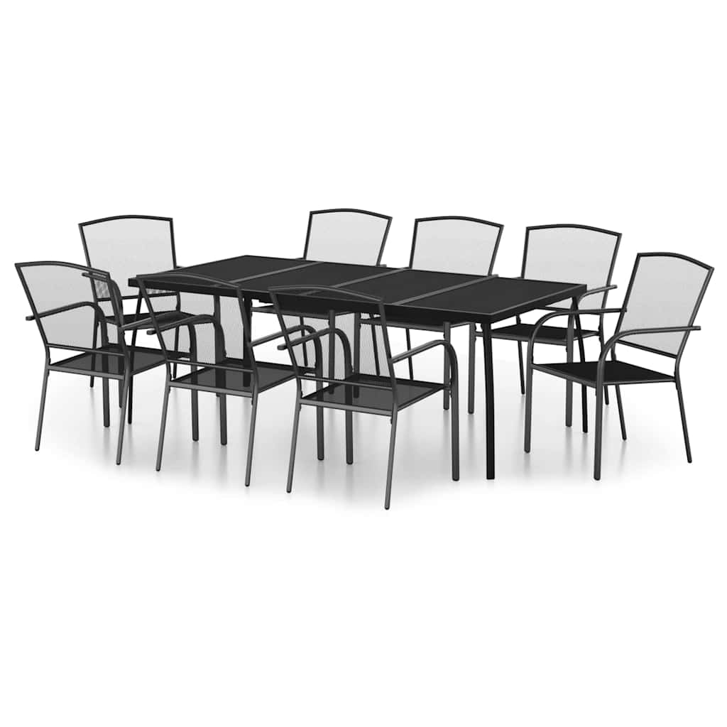 9-delige Tuinset staal antracietkleurig is nu te koop bij PeponiXL, paradijselijk wonen!