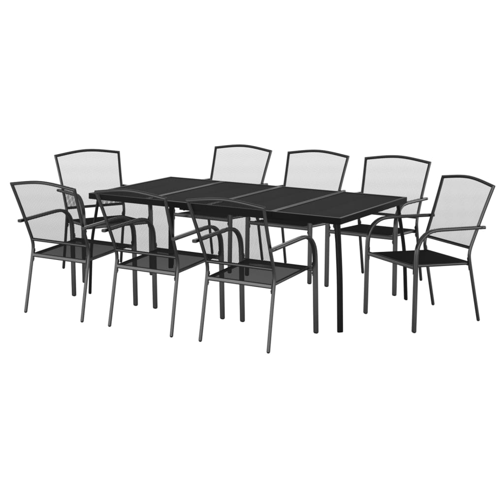 9-delige Tuinset staal antracietkleurig is nu te koop bij PeponiXL, paradijselijk wonen!