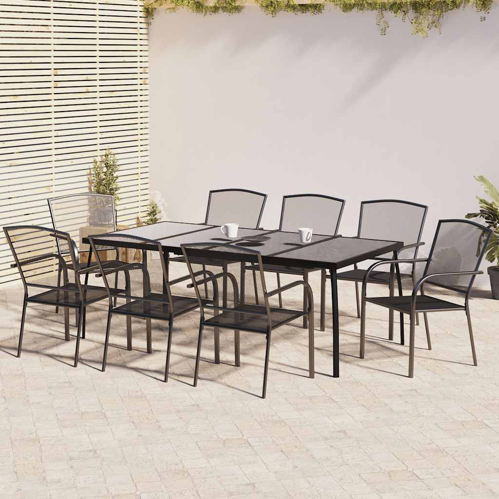 9-delige Tuinset staal antracietkleurig is nu te koop bij PeponiXL, paradijselijk wonen!