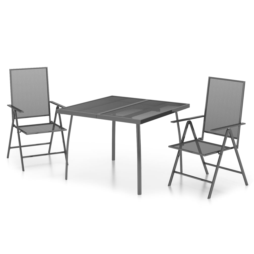 3-delige Tuinset staal antracietkleurig is nu te koop bij PeponiXL, paradijselijk wonen!