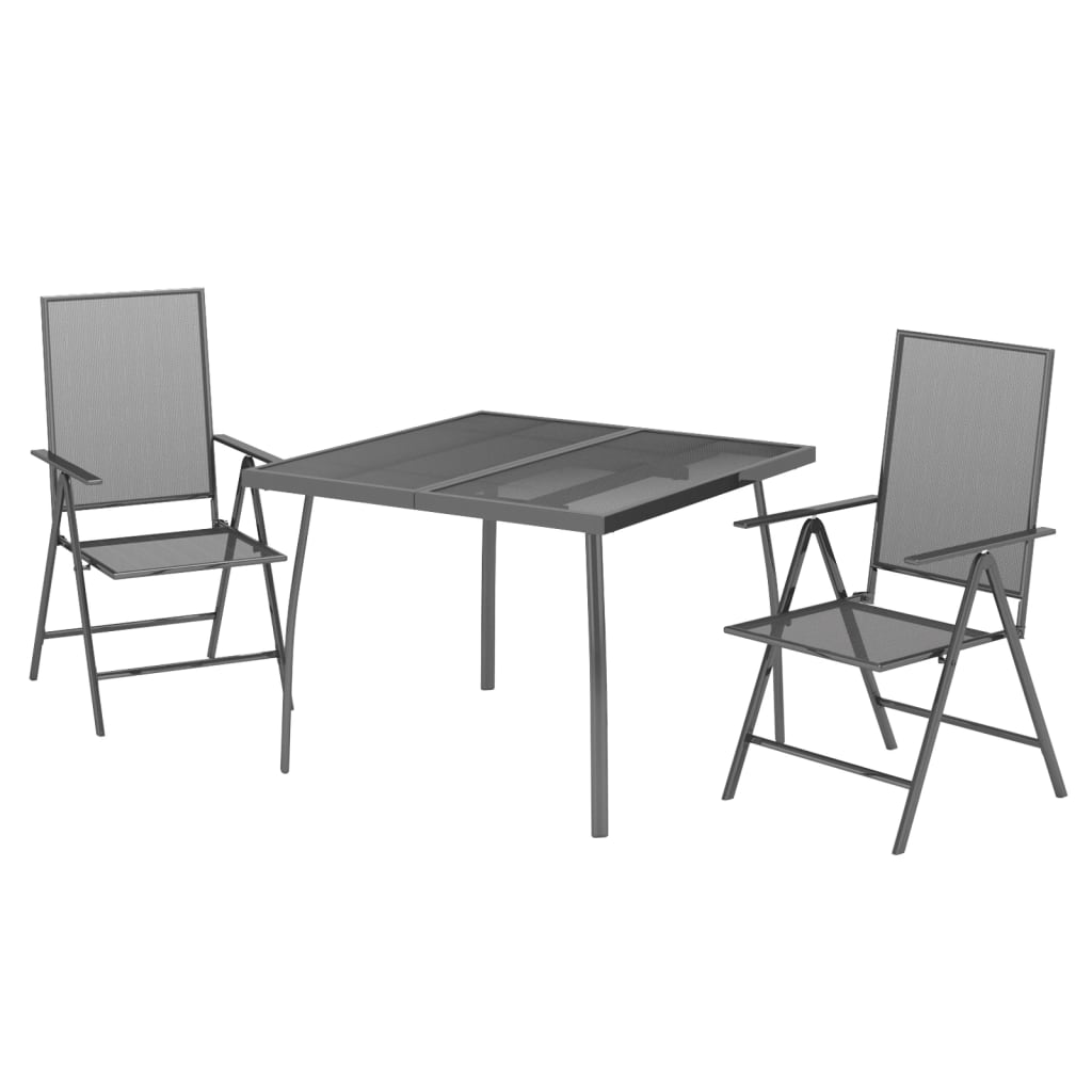 3-delige Tuinset staal antracietkleurig is nu te koop bij PeponiXL, paradijselijk wonen!