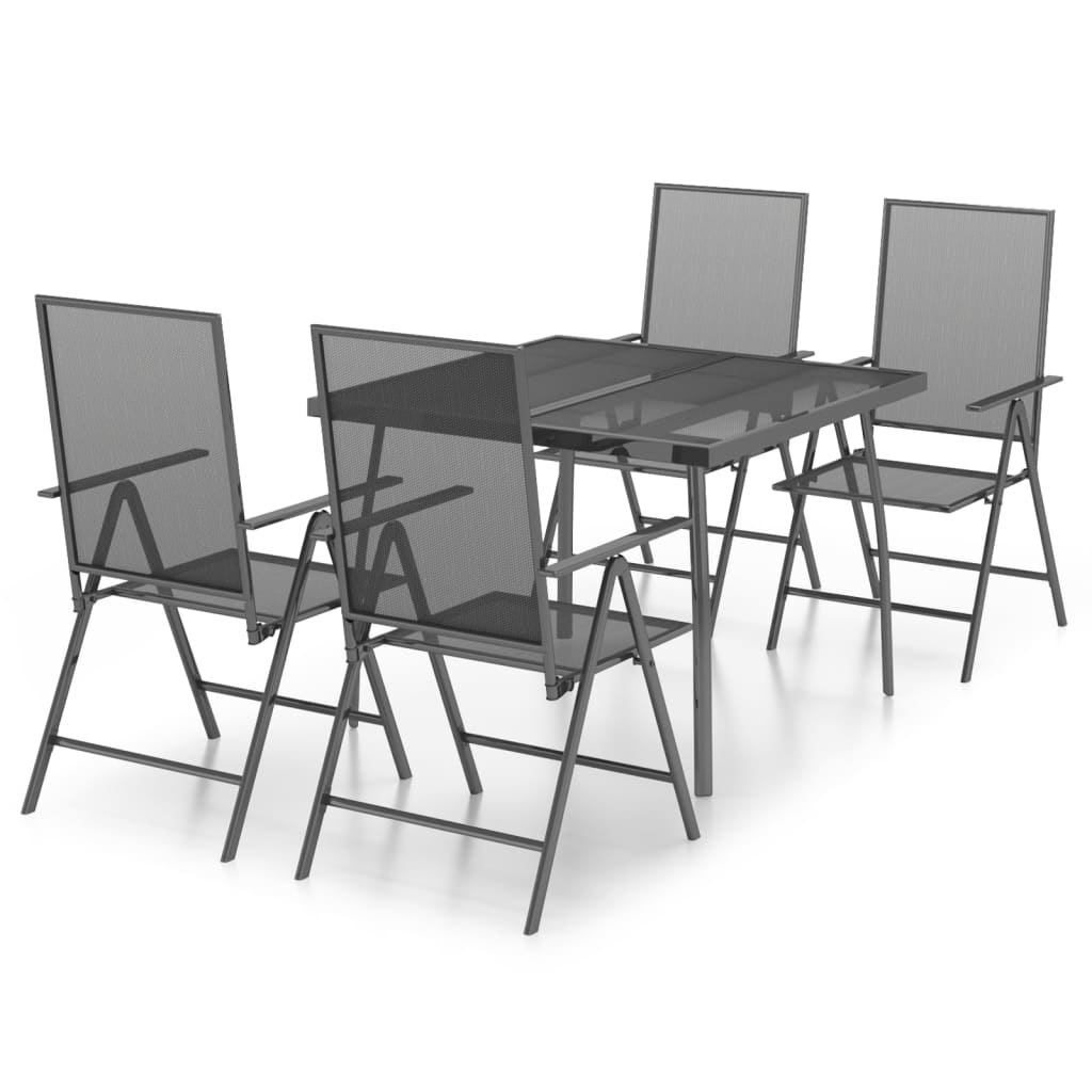 5-delige Tuinset staal antracietkleurig is nu te koop bij PeponiXL, paradijselijk wonen!