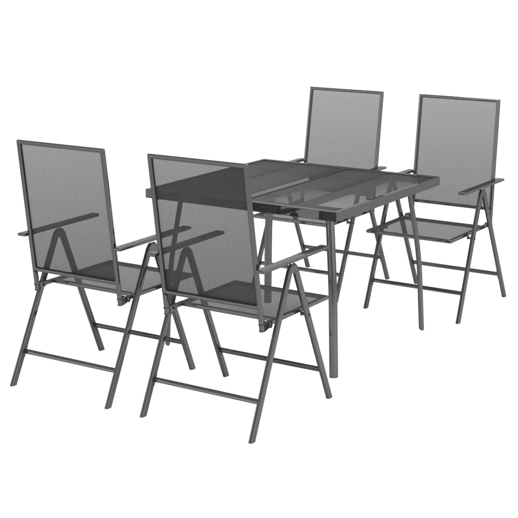 5-delige Tuinset staal antracietkleurig is nu te koop bij PeponiXL, paradijselijk wonen!