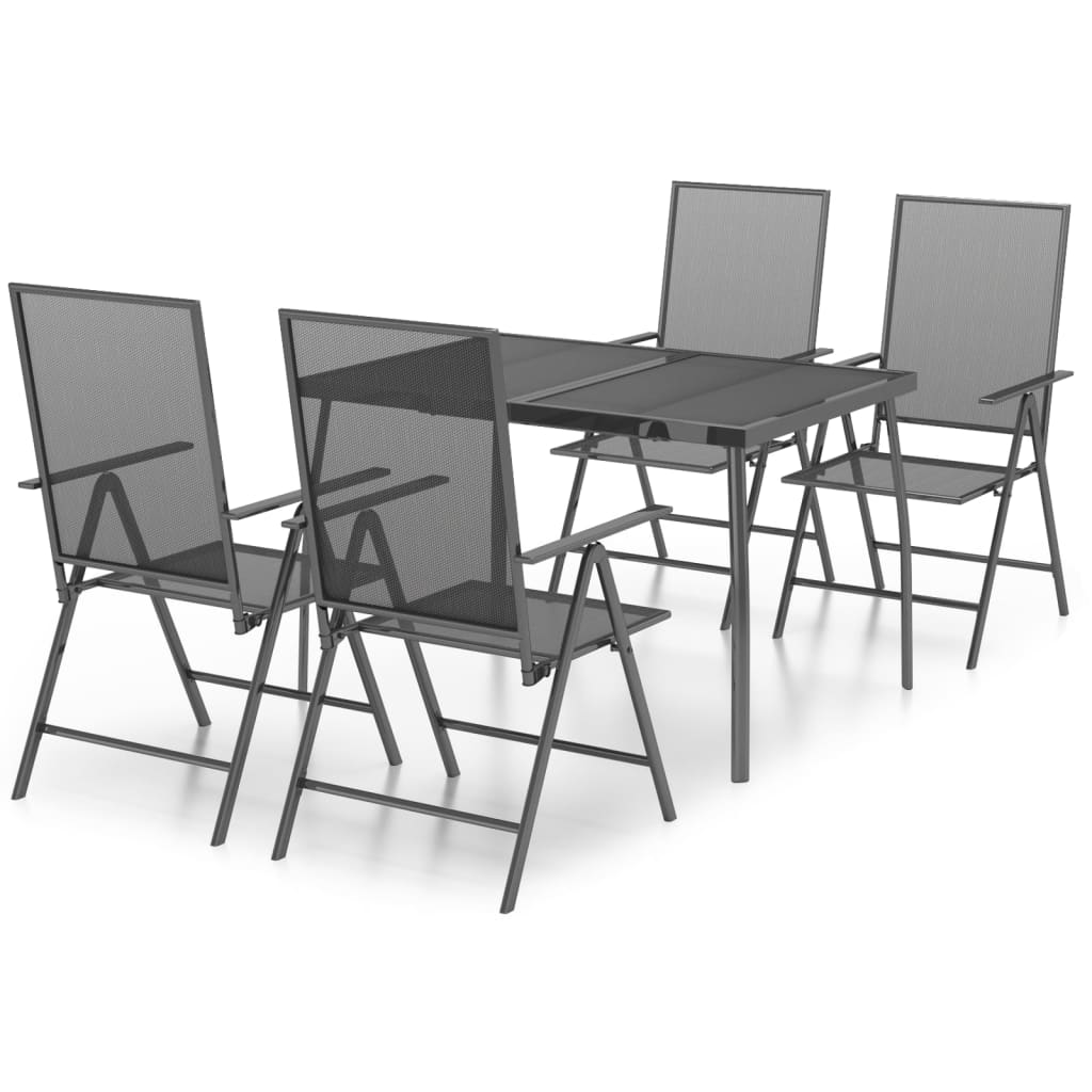 5-delige Tuinset staal antracietkleurig is nu te koop bij PeponiXL, paradijselijk wonen!