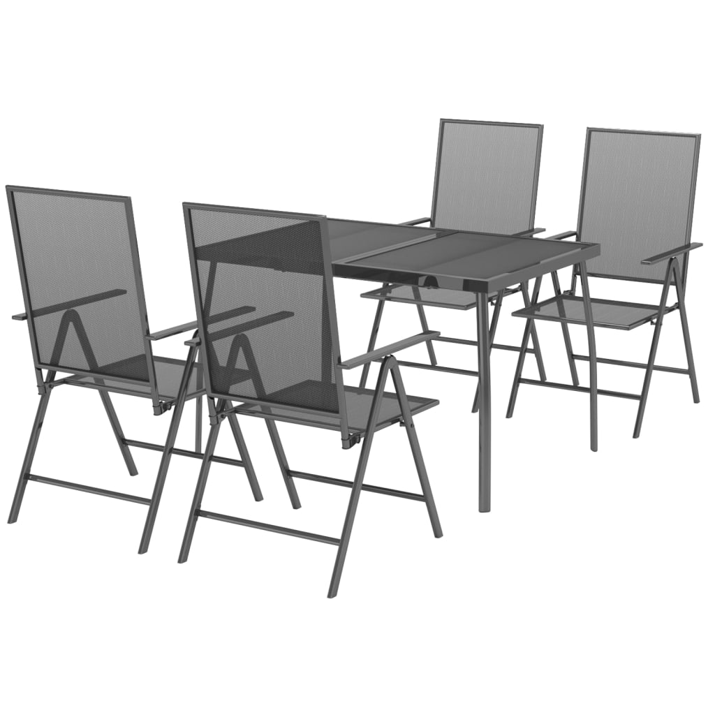5-delige Tuinset staal antracietkleurig is nu te koop bij PeponiXL, paradijselijk wonen!