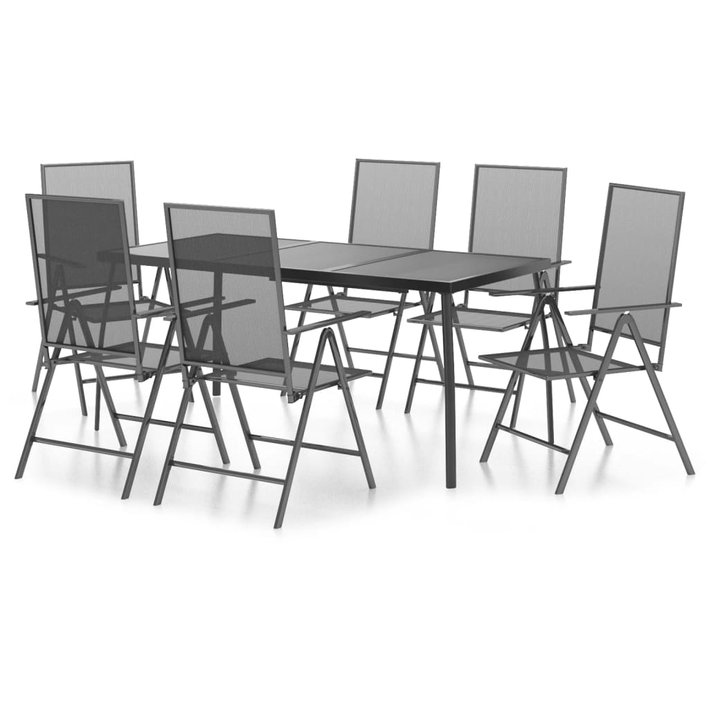 7-delige Tuinset staal antracietkleurig is nu te koop bij PeponiXL, paradijselijk wonen!