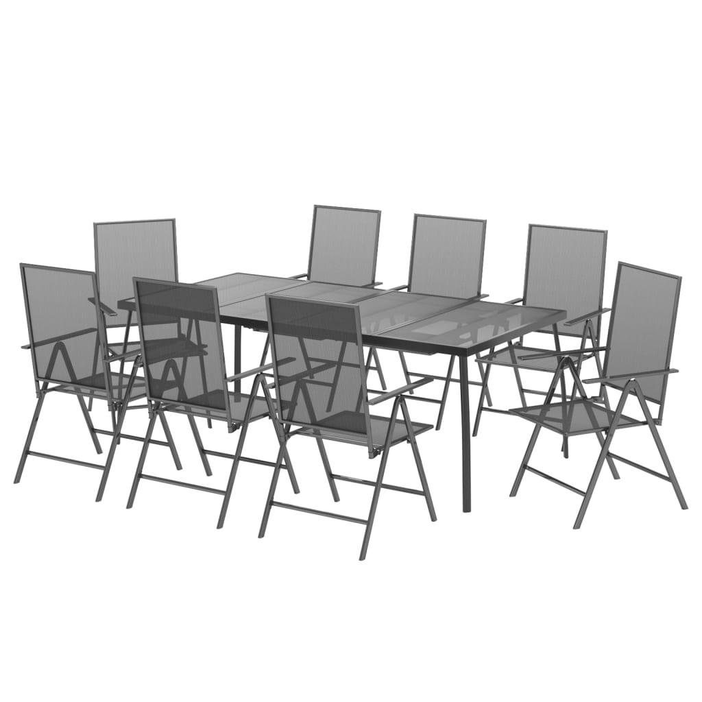 9-delige Tuinset staal antracietkleurig is nu te koop bij PeponiXL, paradijselijk wonen!