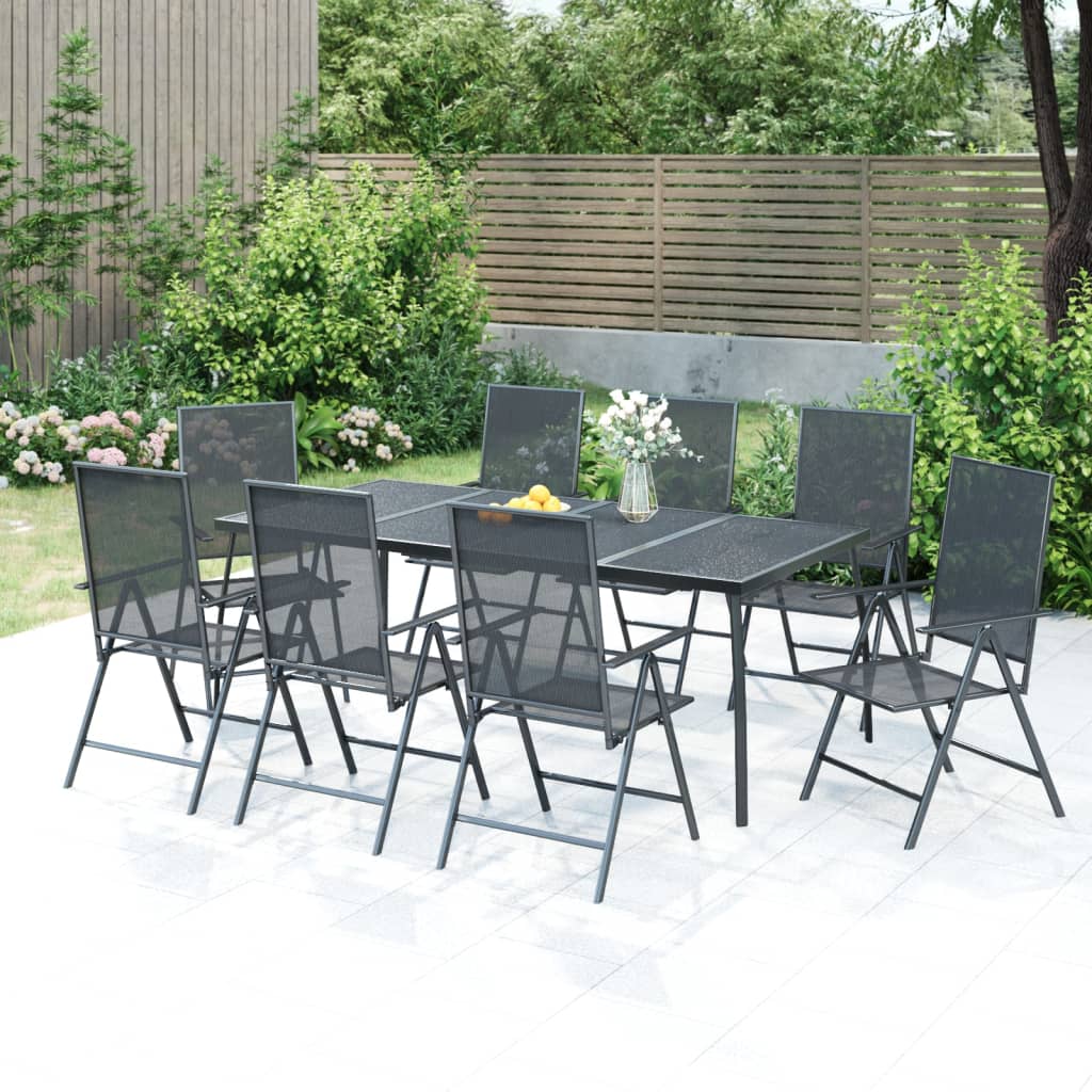 9-delige Tuinset staal antracietkleurig is nu te koop bij PeponiXL, paradijselijk wonen!