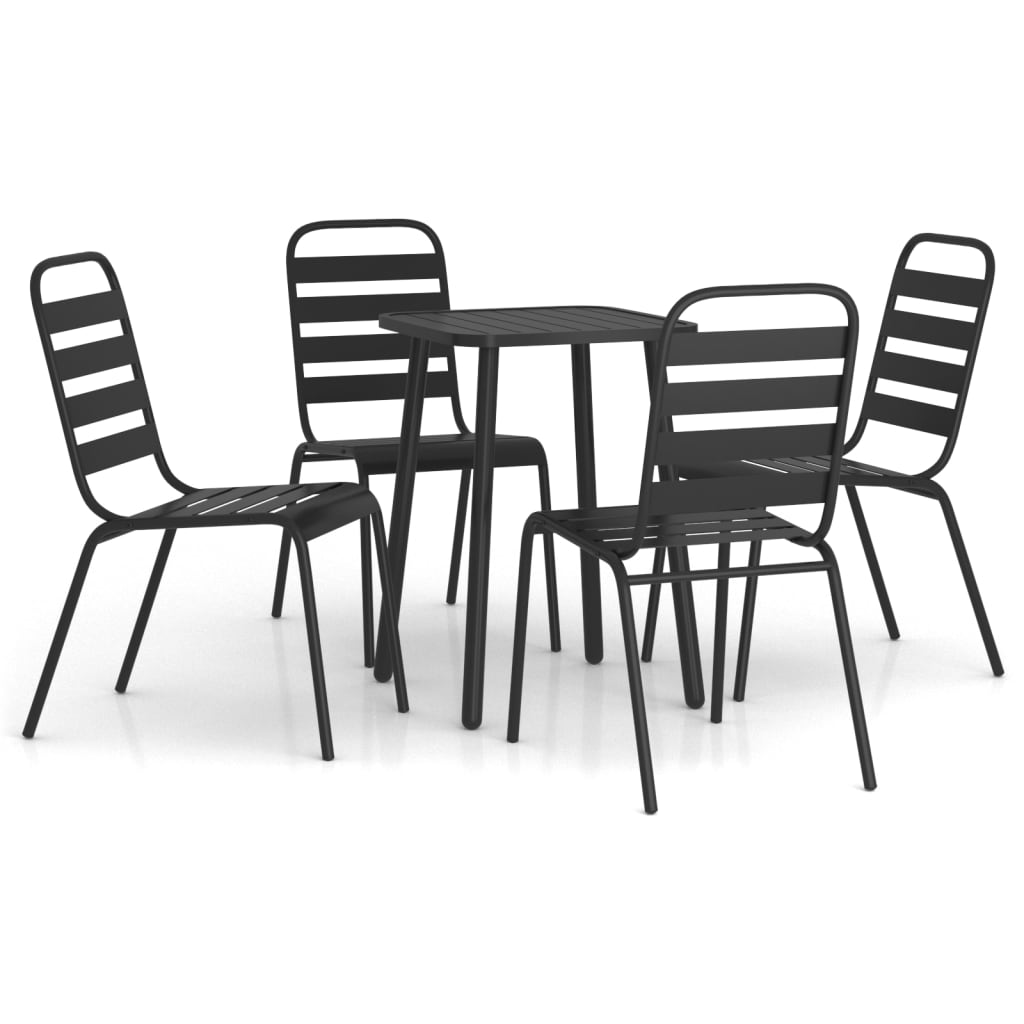 5-delige Tuinset staal antracietkleurig is nu te koop bij PeponiXL, paradijselijk wonen!