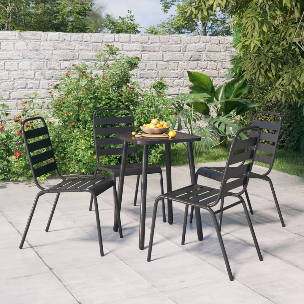 5-delige Tuinset staal antracietkleurig is nu te koop bij PeponiXL, paradijselijk wonen!