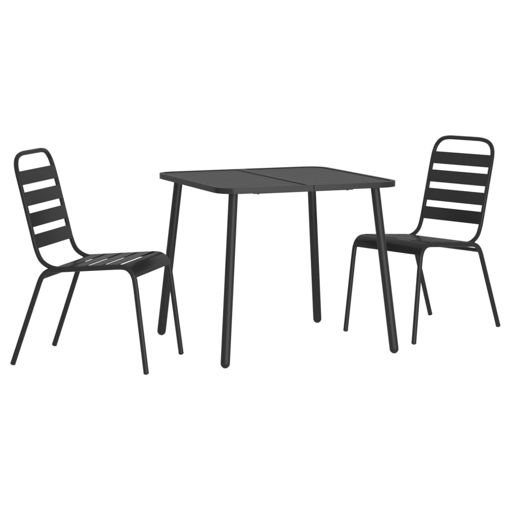 3-delige Tuinset staal antracietkleurig is nu te koop bij PeponiXL, paradijselijk wonen!