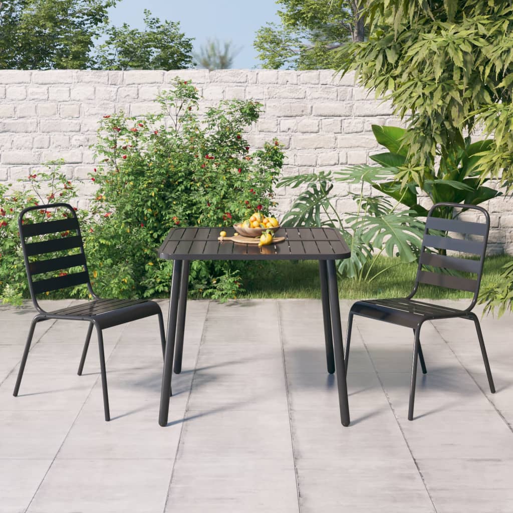 3-delige Tuinset staal antracietkleurig is nu te koop bij PeponiXL, paradijselijk wonen!