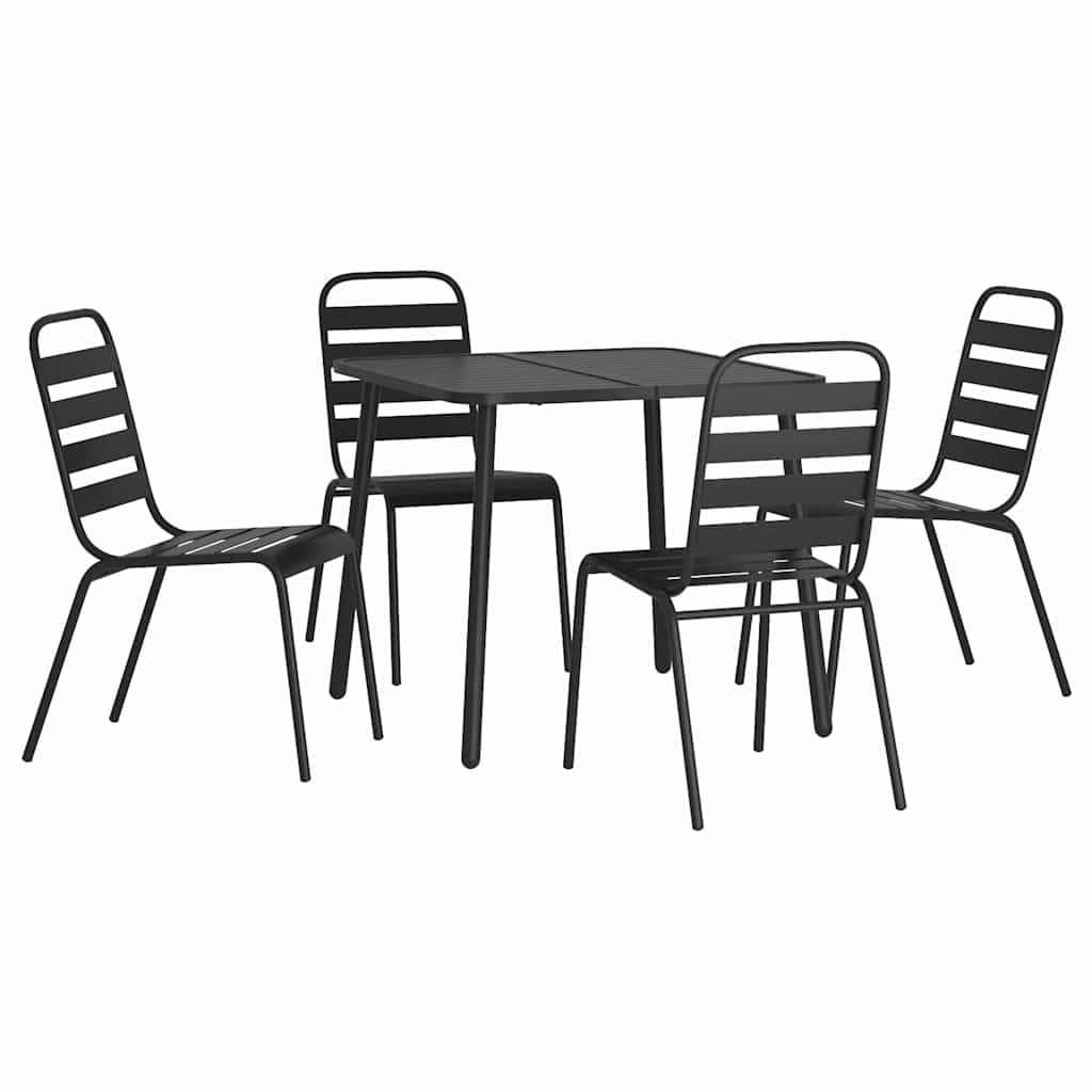 5-delige Tuinset staal antracietkleurig is nu te koop bij PeponiXL, paradijselijk wonen!