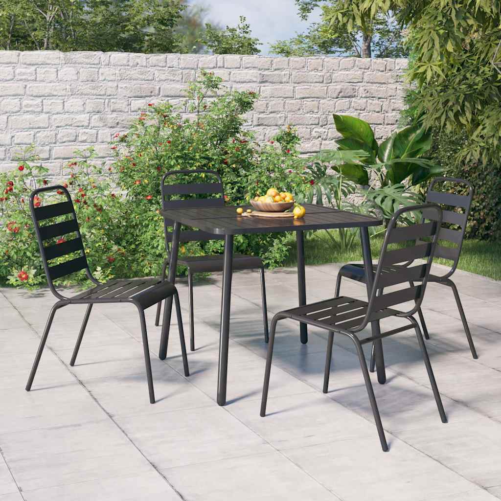 5-delige Tuinset staal antracietkleurig is nu te koop bij PeponiXL, paradijselijk wonen!