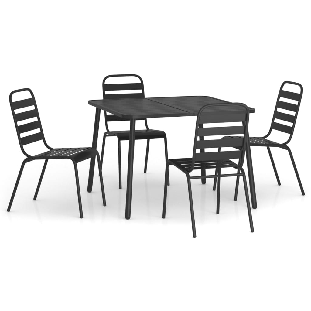 5-delige Tuinset staal antracietkleurig is nu te koop bij PeponiXL, paradijselijk wonen!