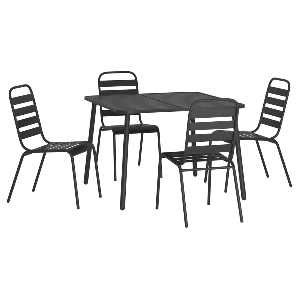 5-delige Tuinset staal antracietkleurig is nu te koop bij PeponiXL, paradijselijk wonen!