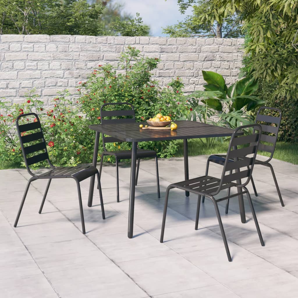 5-delige Tuinset staal antracietkleurig is nu te koop bij PeponiXL, paradijselijk wonen!