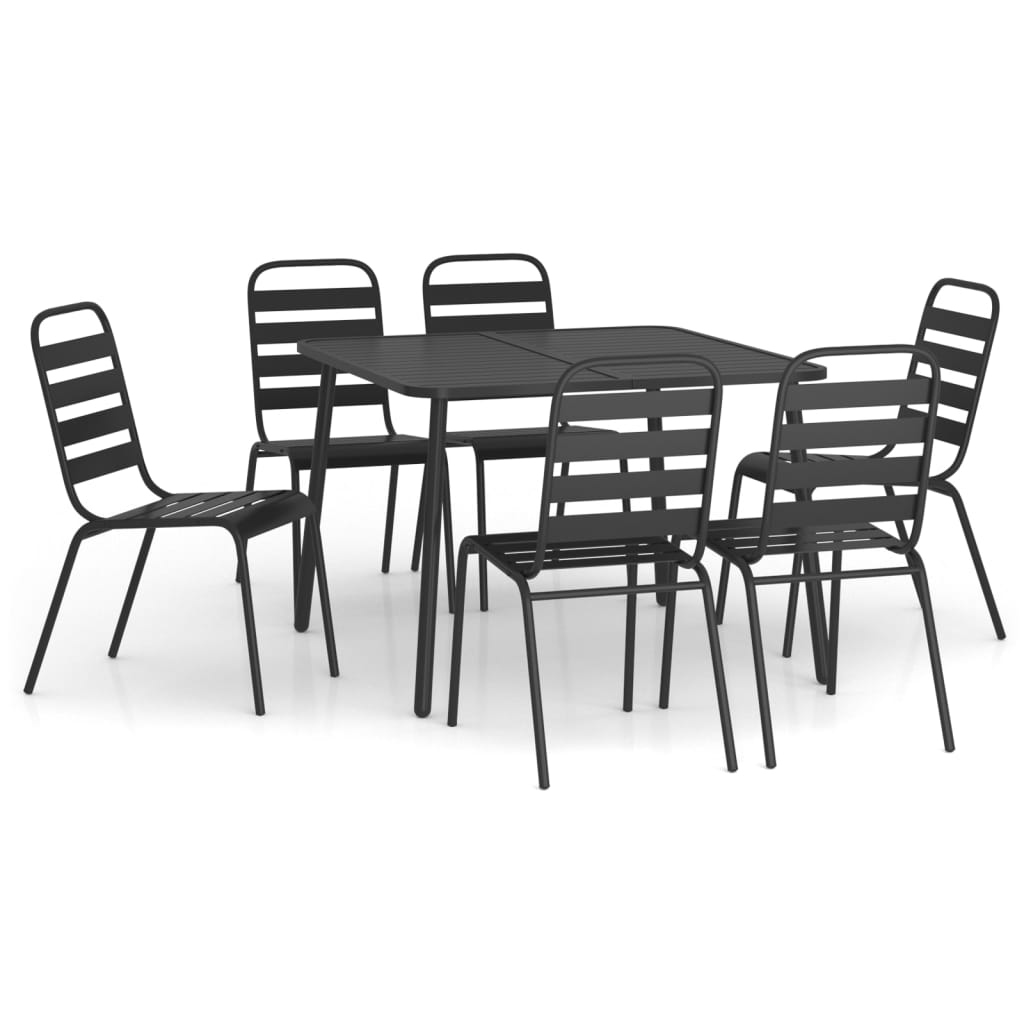 7-delige Tuinset staal antracietkleurig is nu te koop bij PeponiXL, paradijselijk wonen!