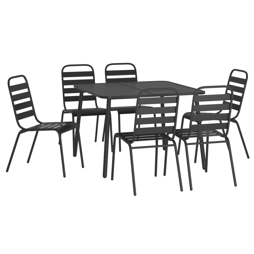 7-delige Tuinset staal antracietkleurig is nu te koop bij PeponiXL, paradijselijk wonen!
