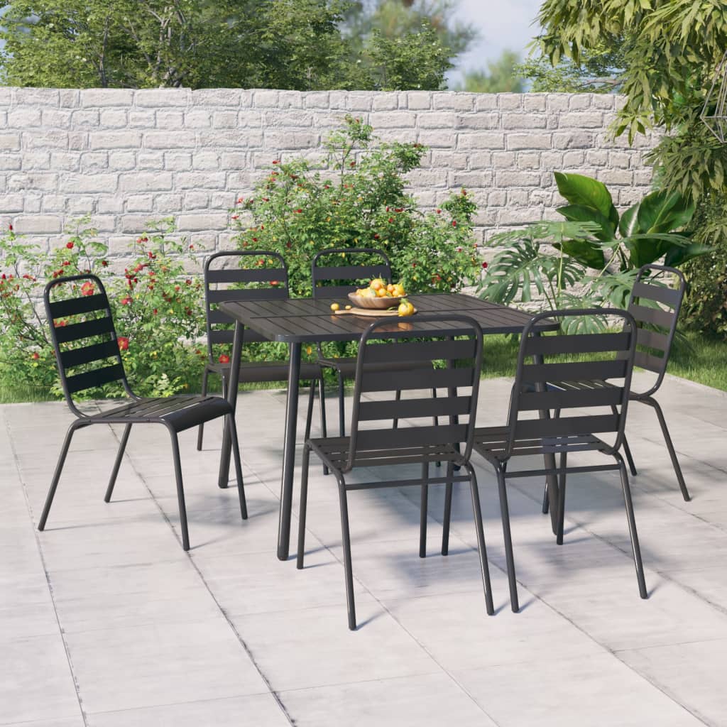 7-delige Tuinset staal antracietkleurig is nu te koop bij PeponiXL, paradijselijk wonen!
