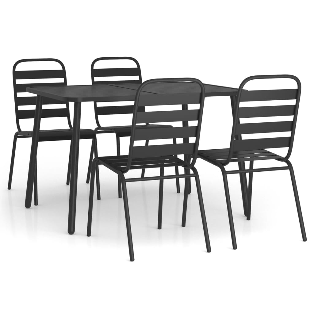 5-delige Tuinset staal antracietkleurig is nu te koop bij PeponiXL, paradijselijk wonen!