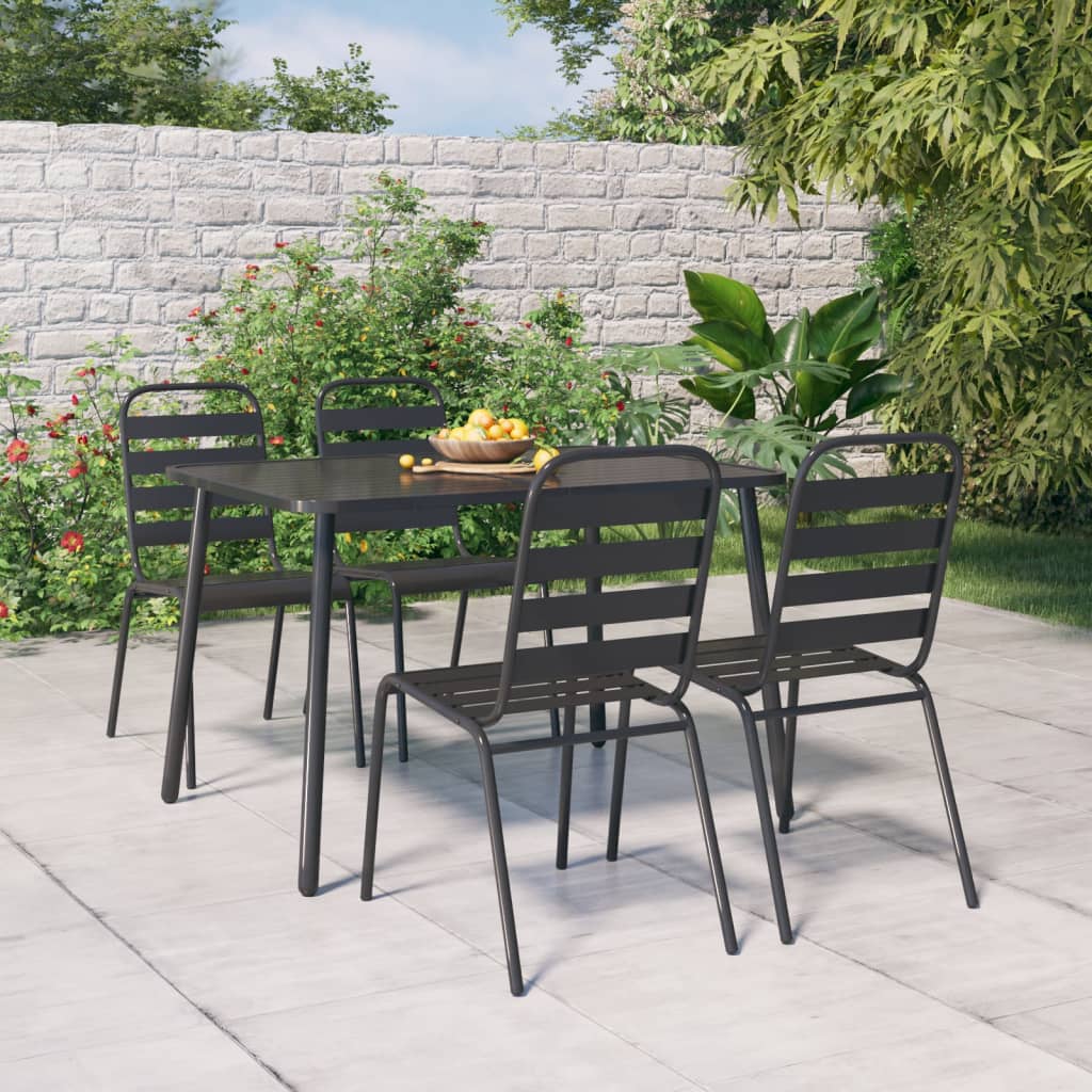 5-delige Tuinset staal antracietkleurig is nu te koop bij PeponiXL, paradijselijk wonen!