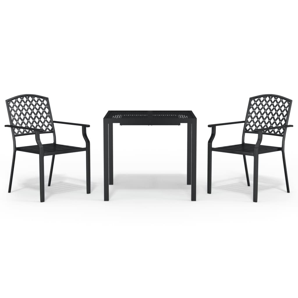 3-delige Tuinset staal antracietkleurig is nu te koop bij PeponiXL, paradijselijk wonen!