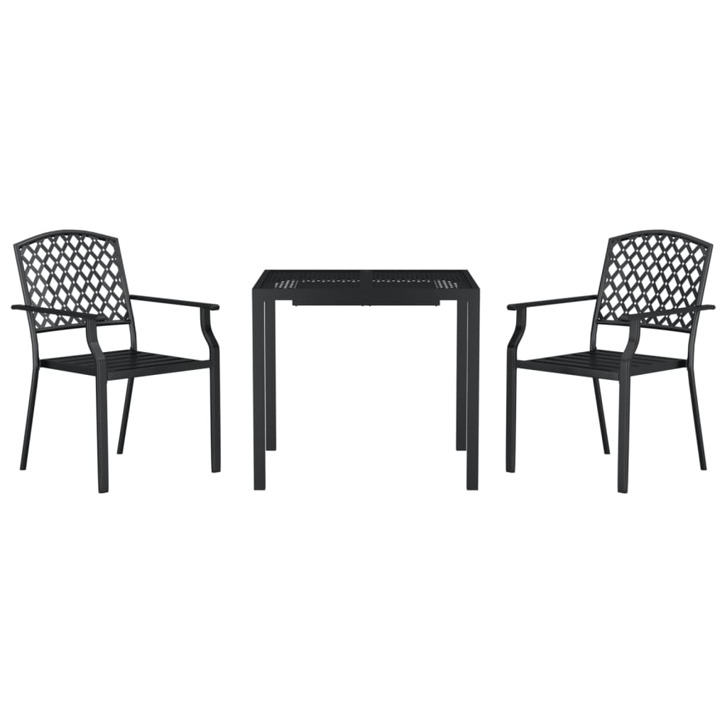 3-delige Tuinset staal antracietkleurig is nu te koop bij PeponiXL, paradijselijk wonen!