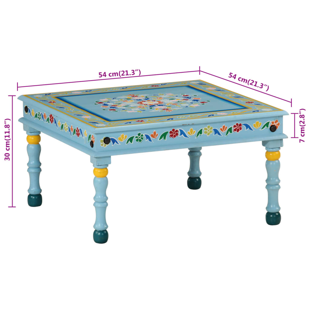 Salontafel handbeschilderd massief mangohout turquoise is nu te koop bij PeponiXL, paradijselijk wonen!