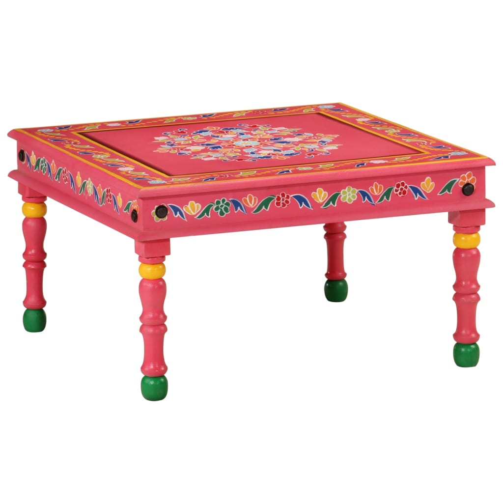 Salontafel handbeschilderd massief mangohout roze is nu te koop bij PeponiXL, paradijselijk wonen!