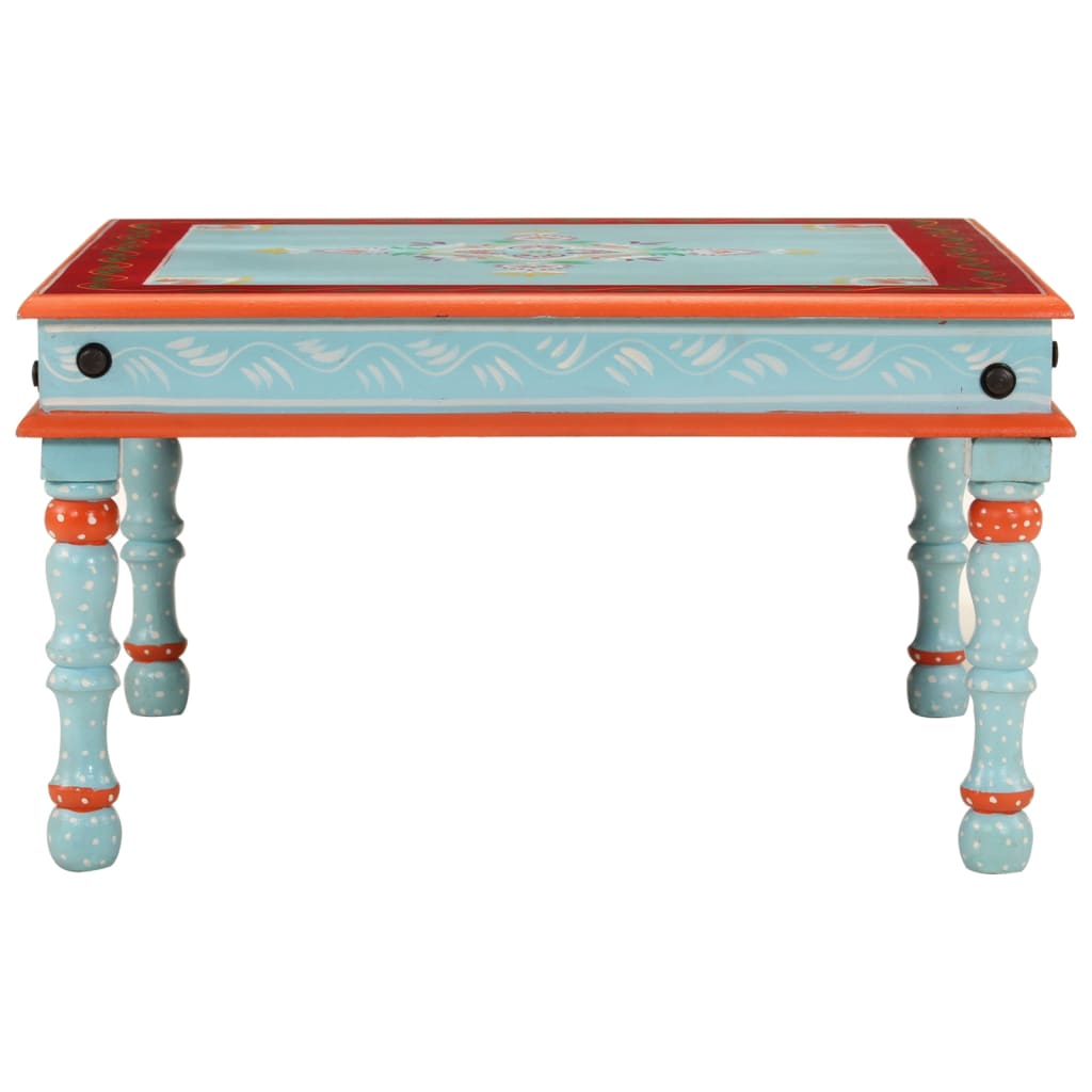 Salontafel handbeschilderd massief mangohout blauw is nu te koop bij PeponiXL, paradijselijk wonen!