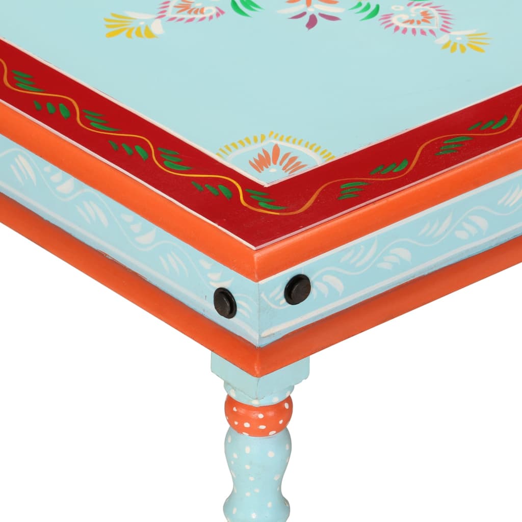 Salontafel handbeschilderd massief mangohout blauw is nu te koop bij PeponiXL, paradijselijk wonen!