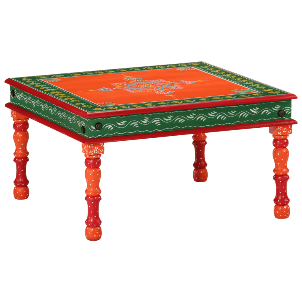 Salontafel handbeschilderd massief mangohout oranje is nu te koop bij PeponiXL, paradijselijk wonen!