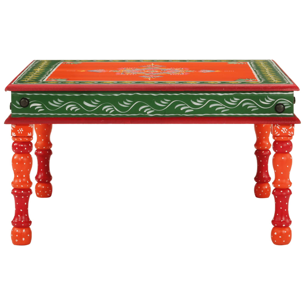 Salontafel handbeschilderd massief mangohout oranje is nu te koop bij PeponiXL, paradijselijk wonen!