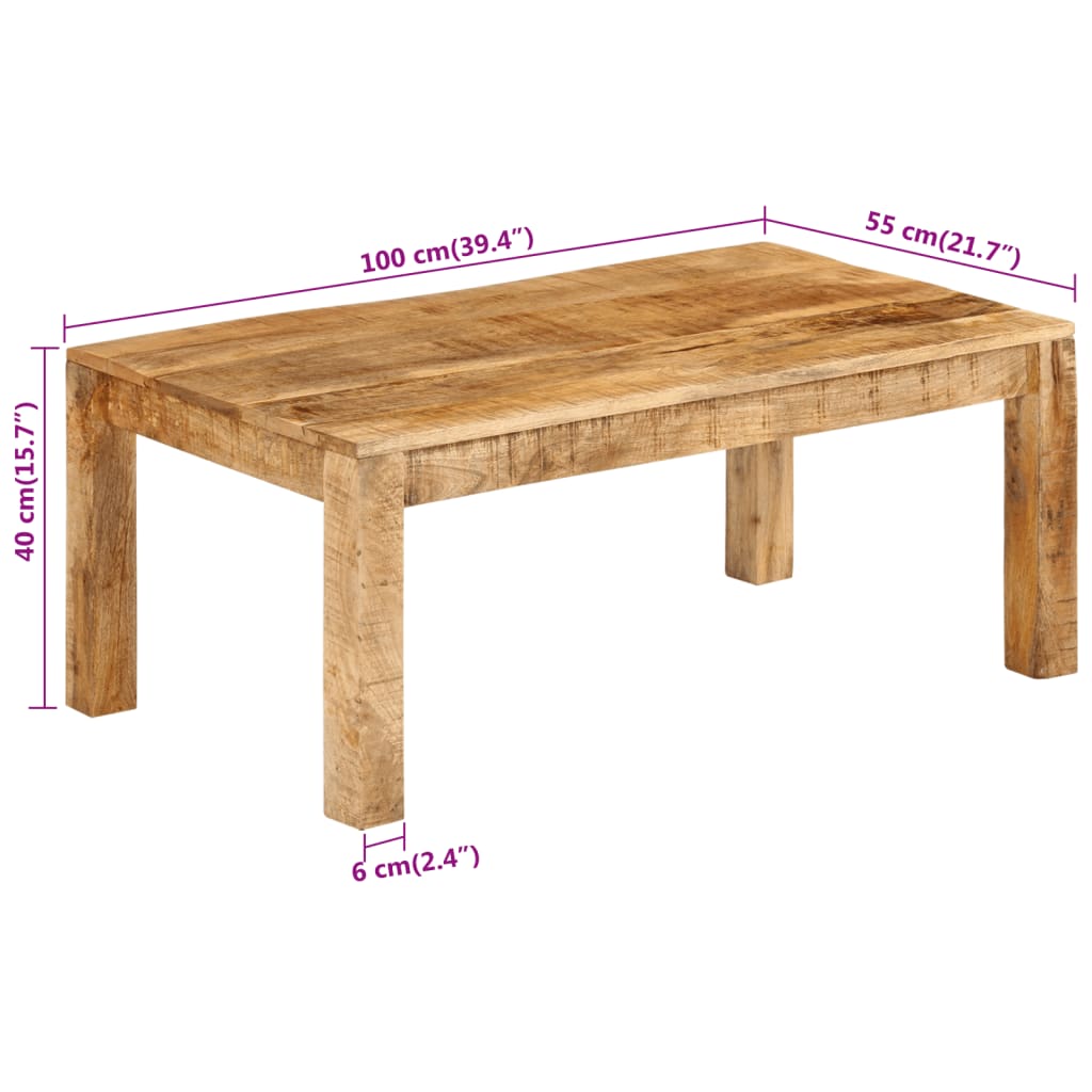 Salontafel 100x55x40 cm massief mangohout is nu te koop bij PeponiXL, paradijselijk wonen!