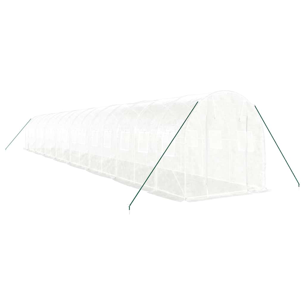 Tuinkas met stalen frame 32 m² 16x2x2 m wit is nu te koop bij PeponiXL, paradijselijk wonen!