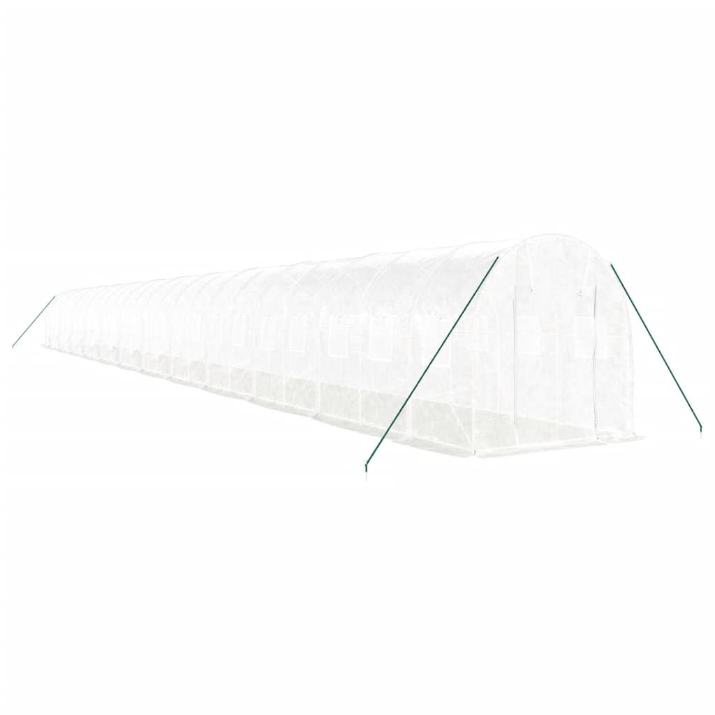 Tuinkas met stalen frame 48 m² 24x2x2 m wit is nu te koop bij PeponiXL, paradijselijk wonen!