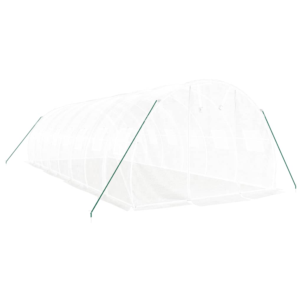 Tuinkas met stalen frame 24 m² 8x3x2 m wit is nu te koop bij PeponiXL, paradijselijk wonen!