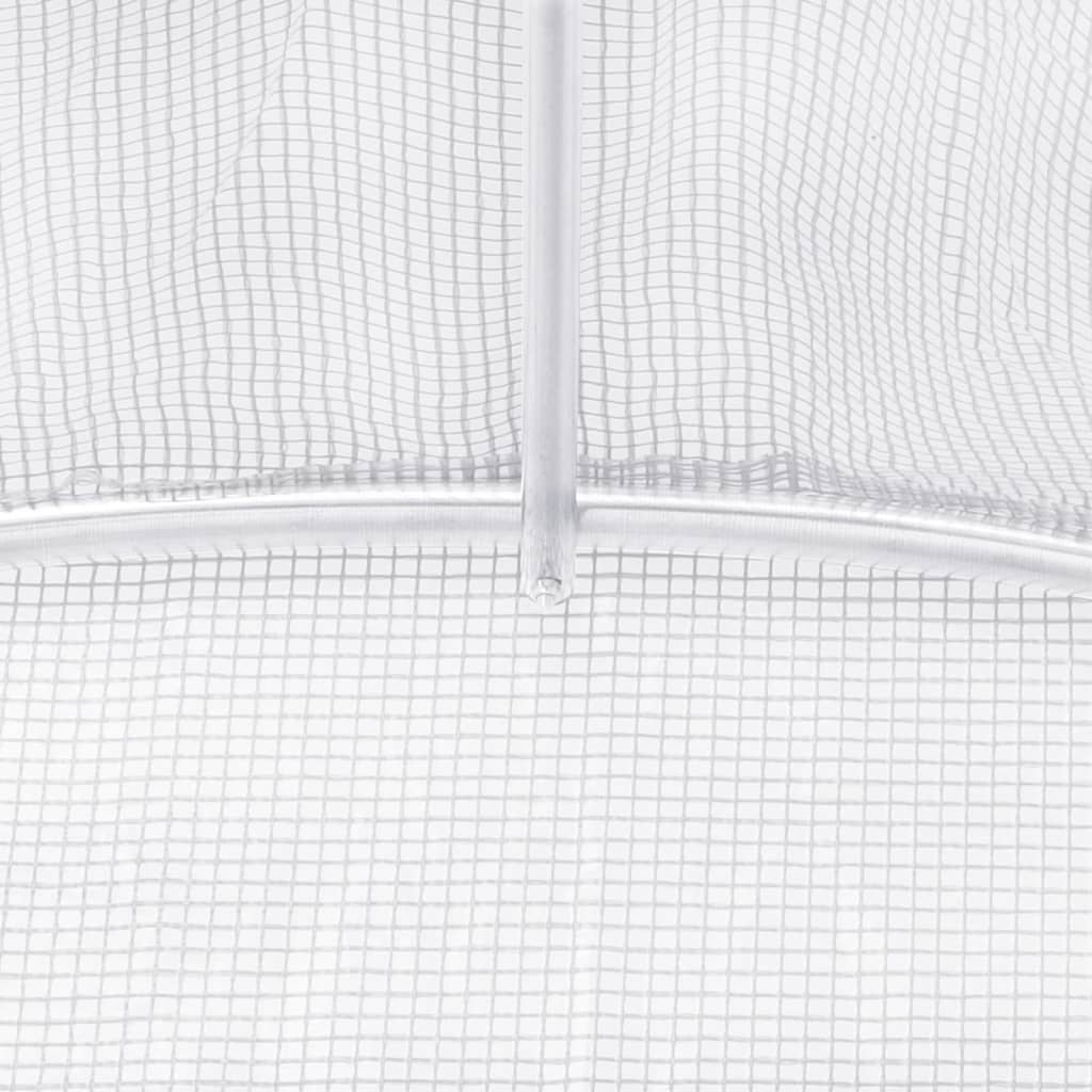 Tuinkas met stalen frame 24 m² 8x3x2 m wit is nu te koop bij PeponiXL, paradijselijk wonen!