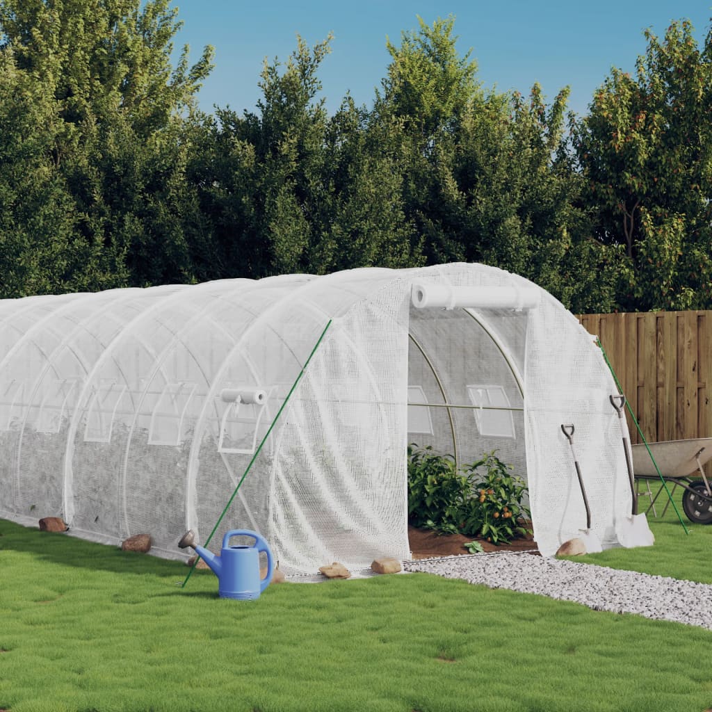 Tuinkas met stalen frame 48 m² 16x3x2 m wit is nu te koop bij PeponiXL, paradijselijk wonen!