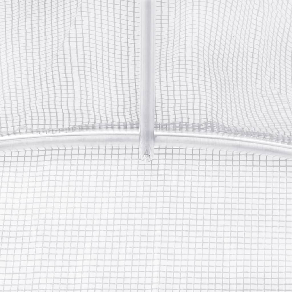 Tuinkas met stalen frame 64 m² 16x4x2 m wit is nu te koop bij PeponiXL, paradijselijk wonen!