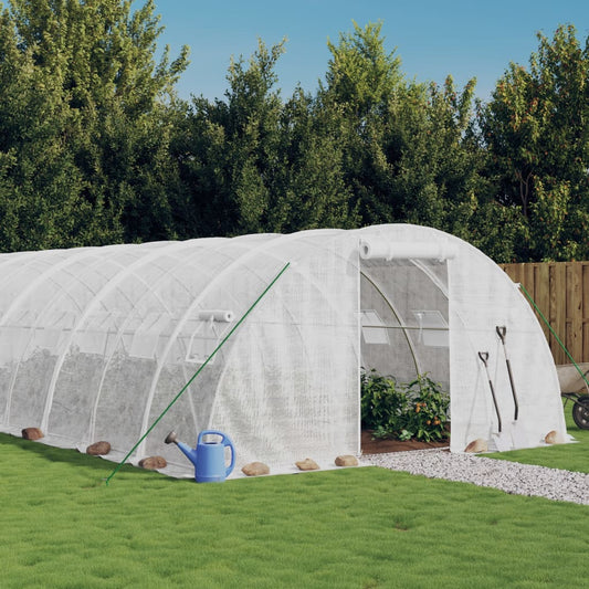 Tuinkas met stalen frame 64 m² 16x4x2 m wit is nu te koop bij PeponiXL, paradijselijk wonen!